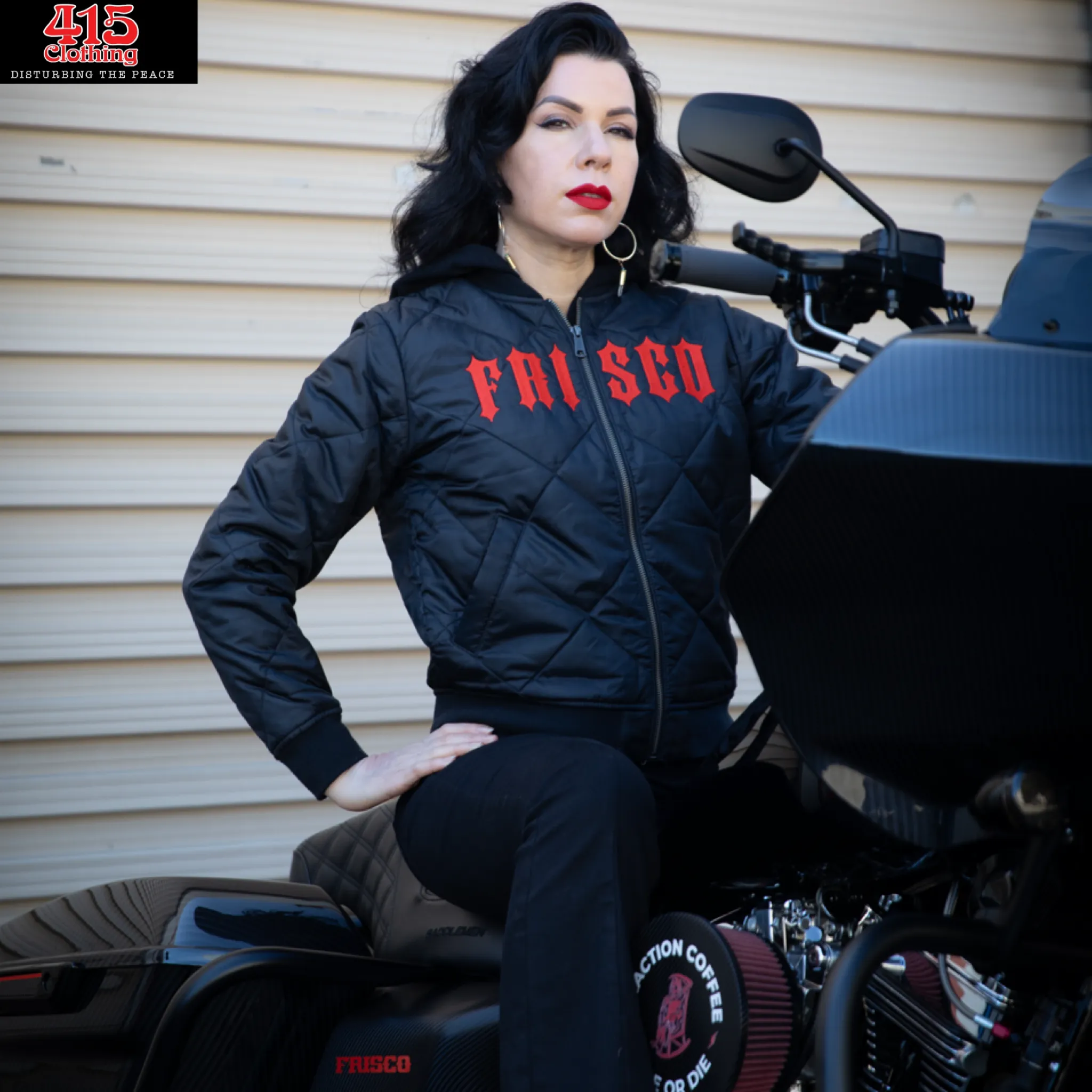 Ladies Frisco 415 Embroidered Quilted Bomber