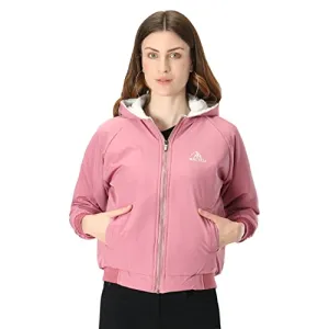 Lavozia Women's Winter Jacket Warm Jacket for Girls/Jacket Latest Stylish Solid Color Stylish Jacket Women's Quilted Jacket Regular Fit Jacket Full Sleeves Jacket (Pink, L)