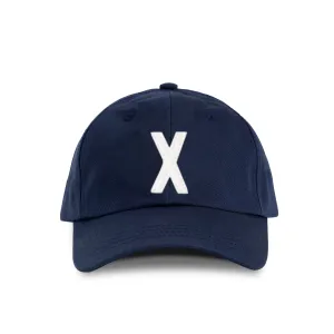 Letter X Baseball Hat Navy