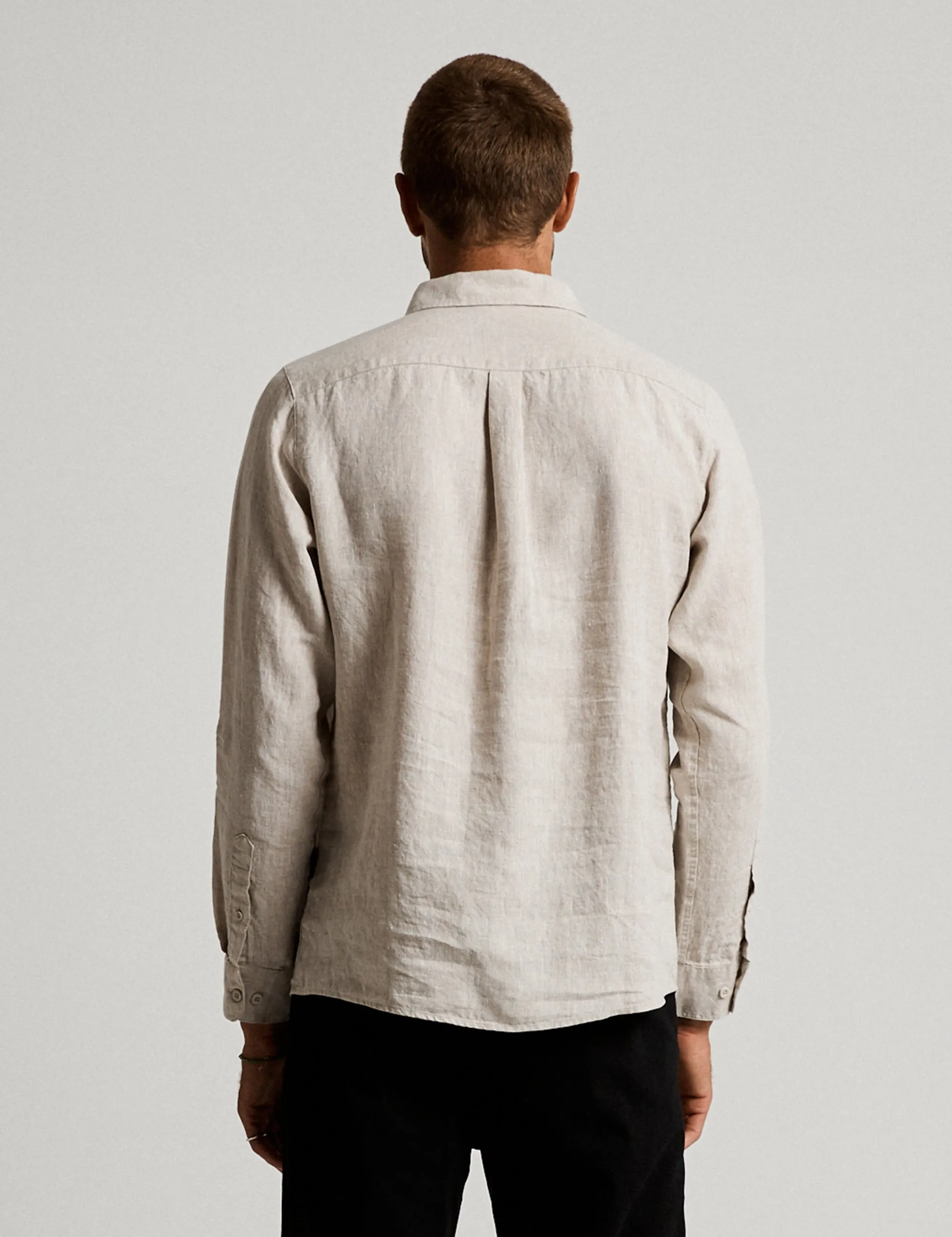 Linen Long Sleeve Shirt - Natural