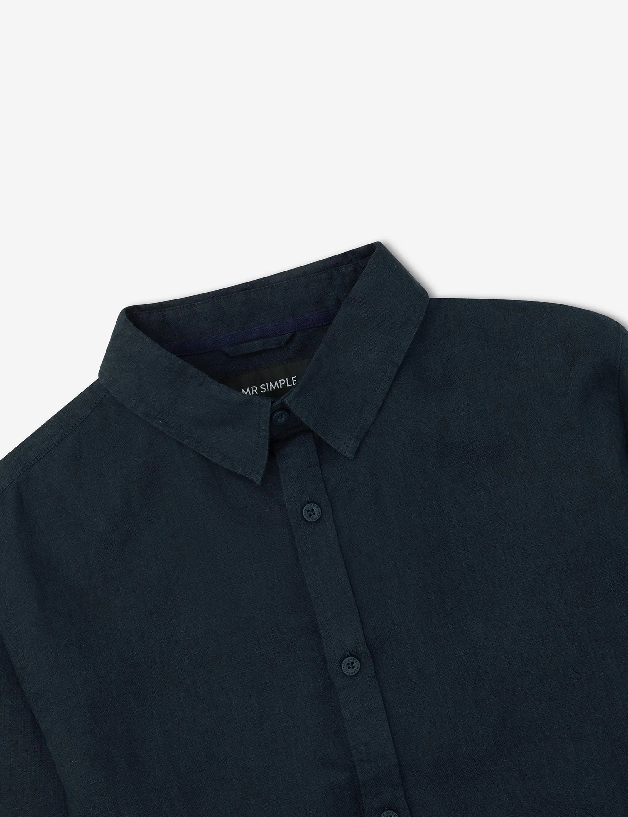 Linen Long Sleeve Shirt - Navy