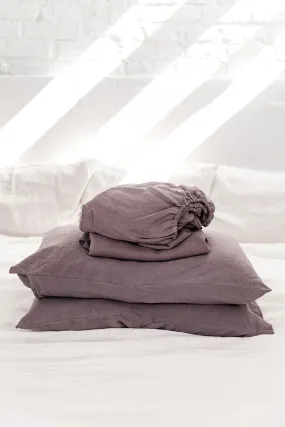 Linen sheets set in Dusty Lavender by AmourLinen