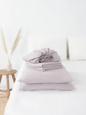 Linen sheets set in Dusty Rose by AmourLinen