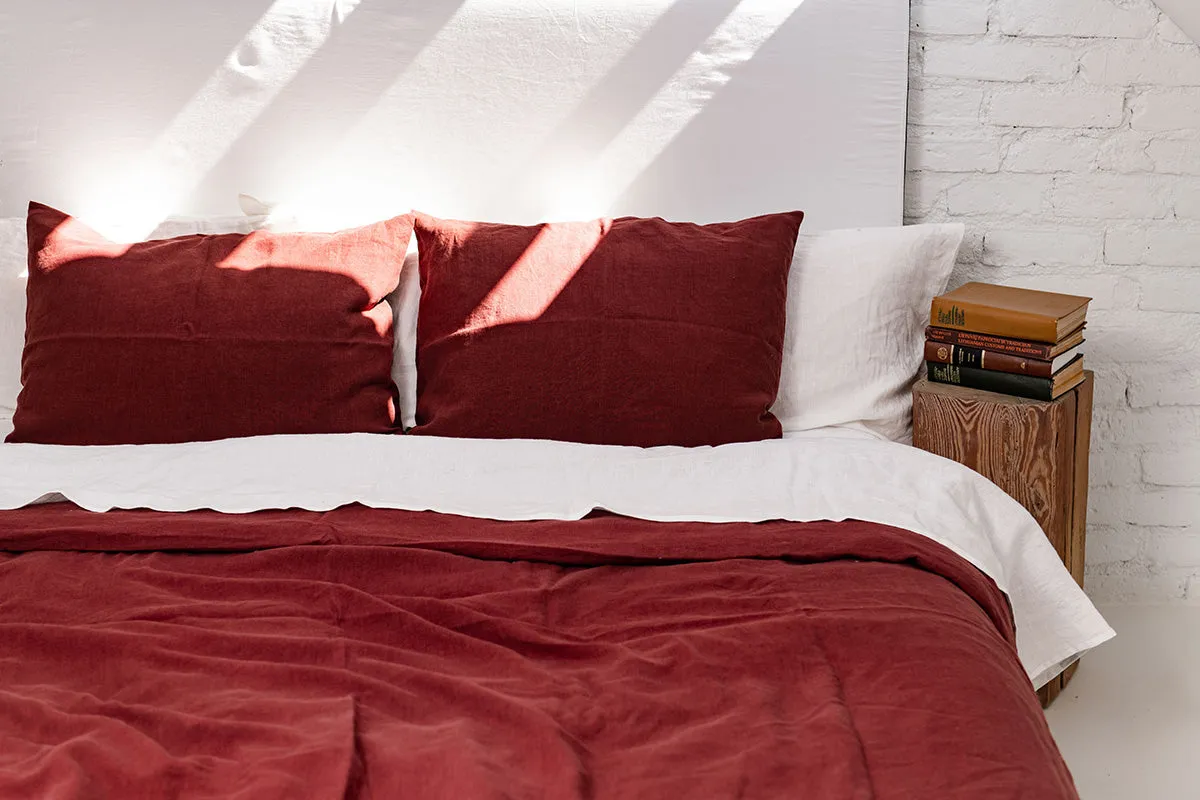 Linen sheets set in Terracotta by AmourLinen