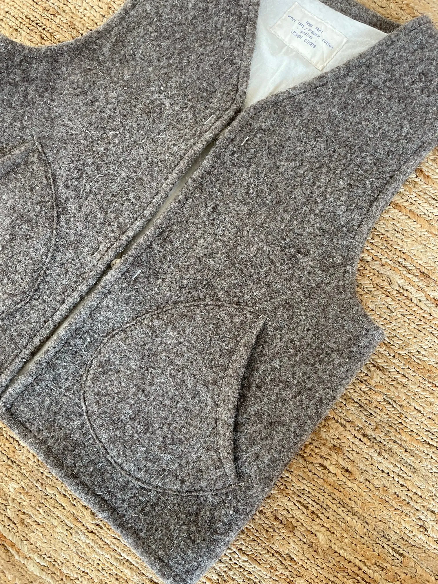 Liner Vest | Handmade Natural Wool Felt