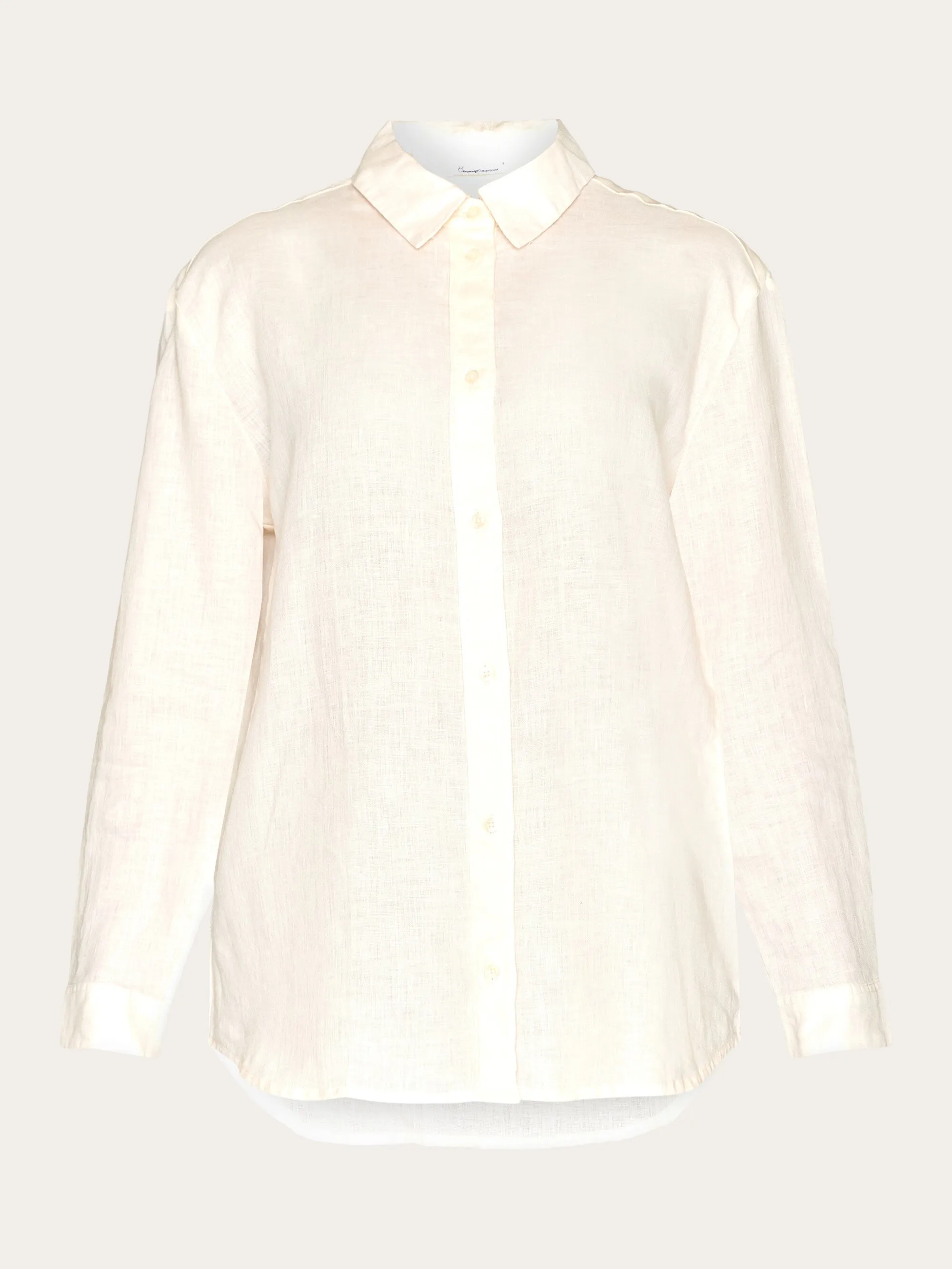 Loose linen long sleeved shirt - GOTS/Vegan - Buttercream