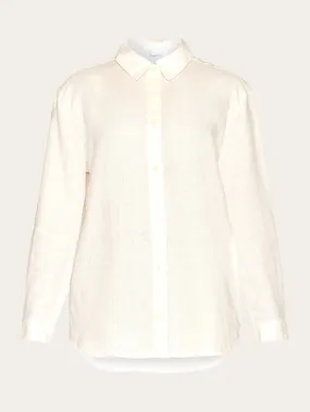 Loose linen long sleeved shirt - GOTS/Vegan - Buttercream