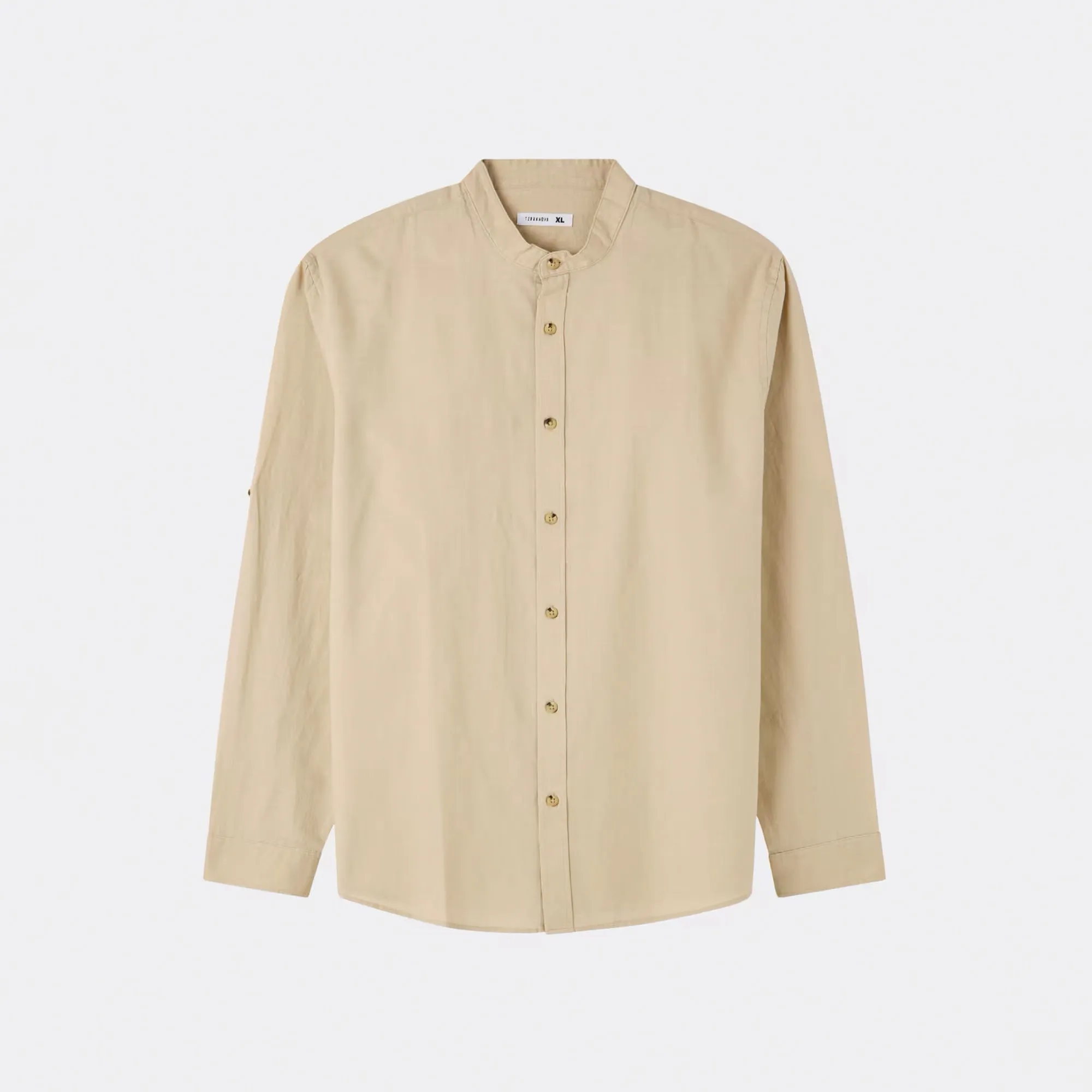 Mandarin Collar Long Sleeve Shirt