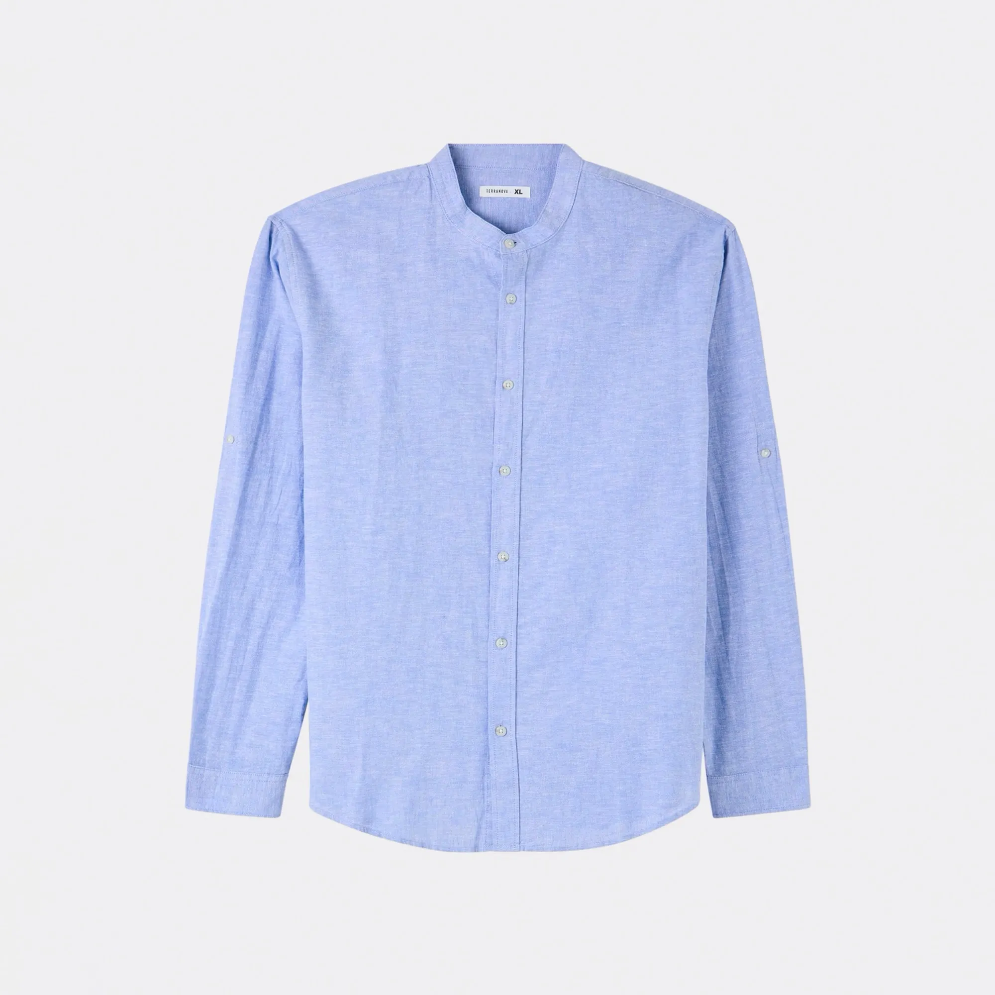 Mandarin Collar Long Sleeve Shirt