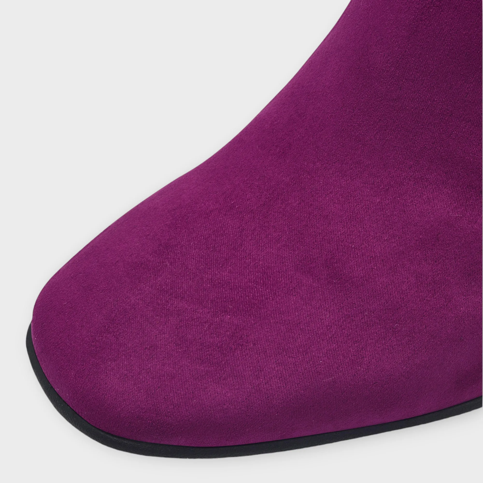 Marco Tozzi Purple Faux Suede Ankle Boots with Gold Side Zip