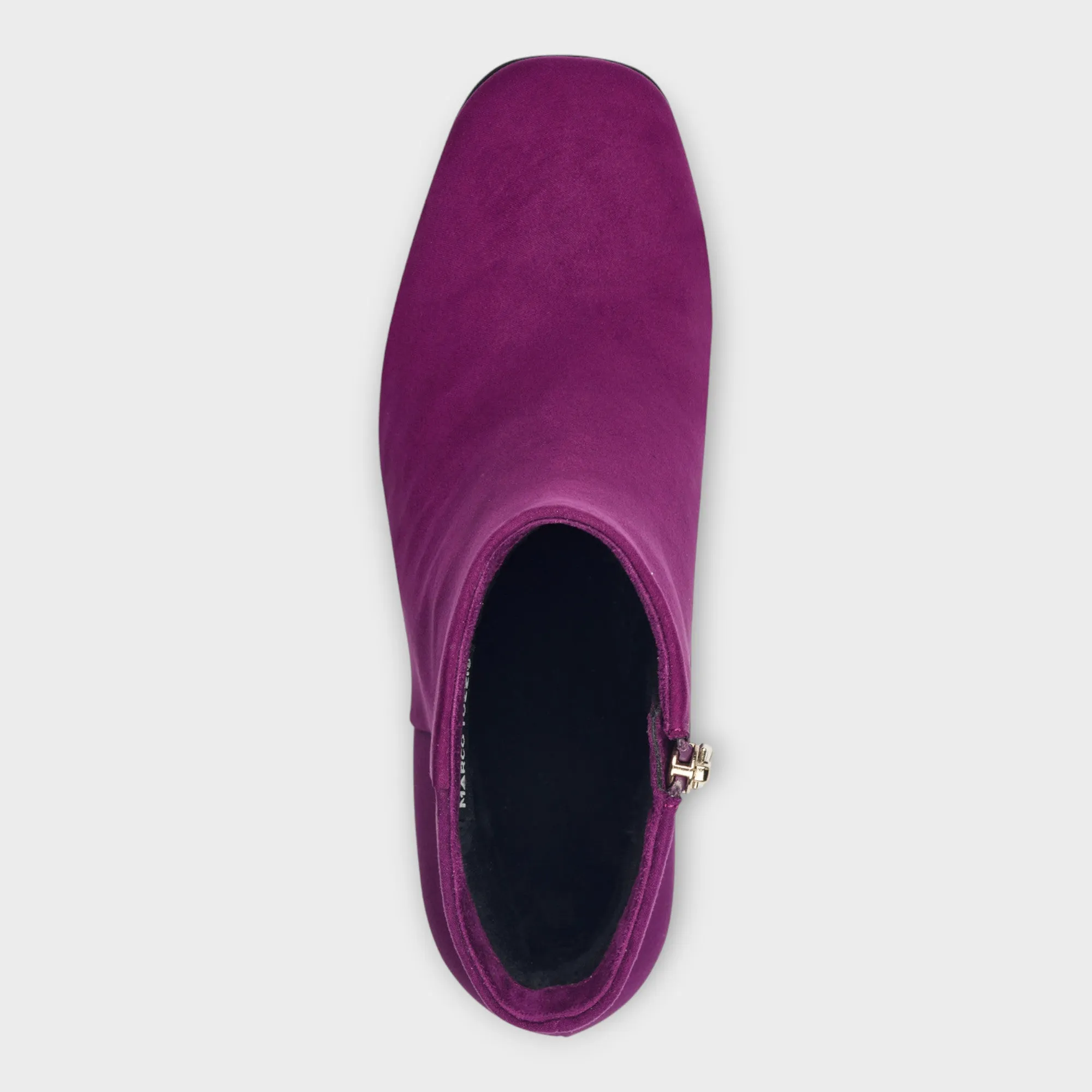 Marco Tozzi Purple Faux Suede Ankle Boots with Gold Side Zip