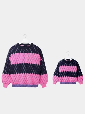 Marissa Mini Me Bubble Stitch Stripe Kids Jumper