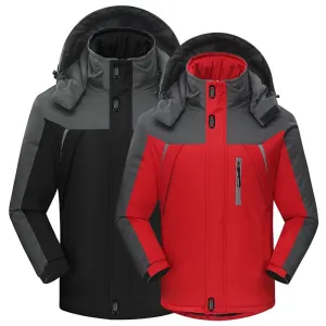 Men Reflective Waterproof High Neck Hooded Winter Coat