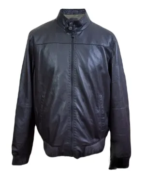 Mens Bomber Jacket Biker Style Lambskin Brown Leather Slim Fit Casual Stylish Jacket - ELM43