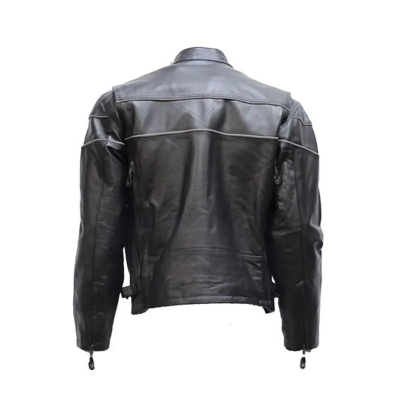 Men's Cowhide Leather Jacket, MJ790-SS-DL