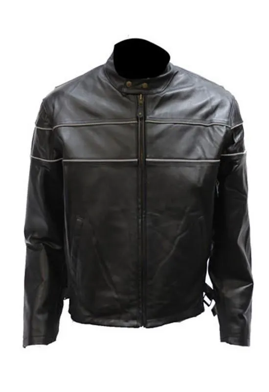 Men's Cowhide Leather Jacket, MJ790-SS-DL