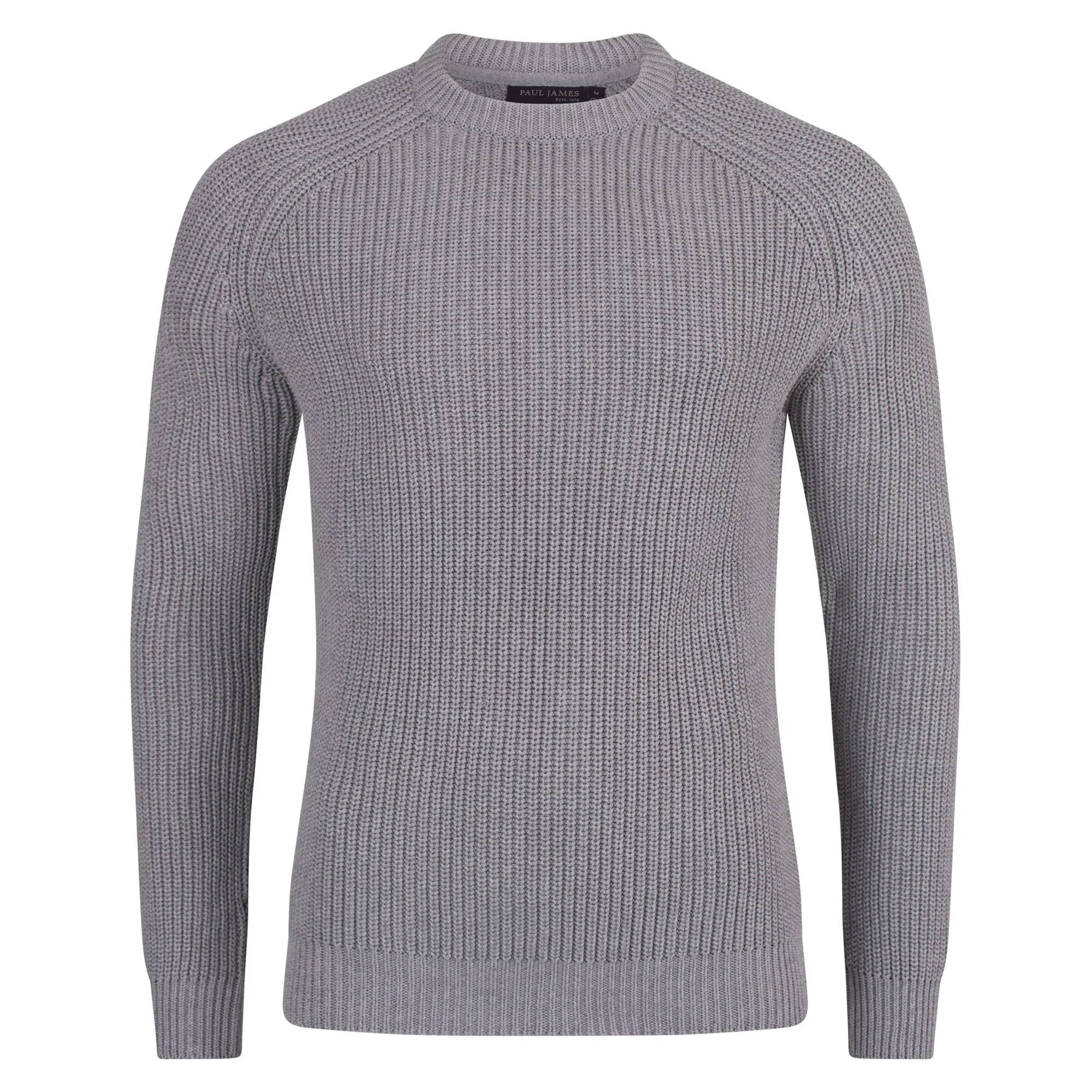 Mens Heavyweight Cotton Fisherman Rib Knit Jumper