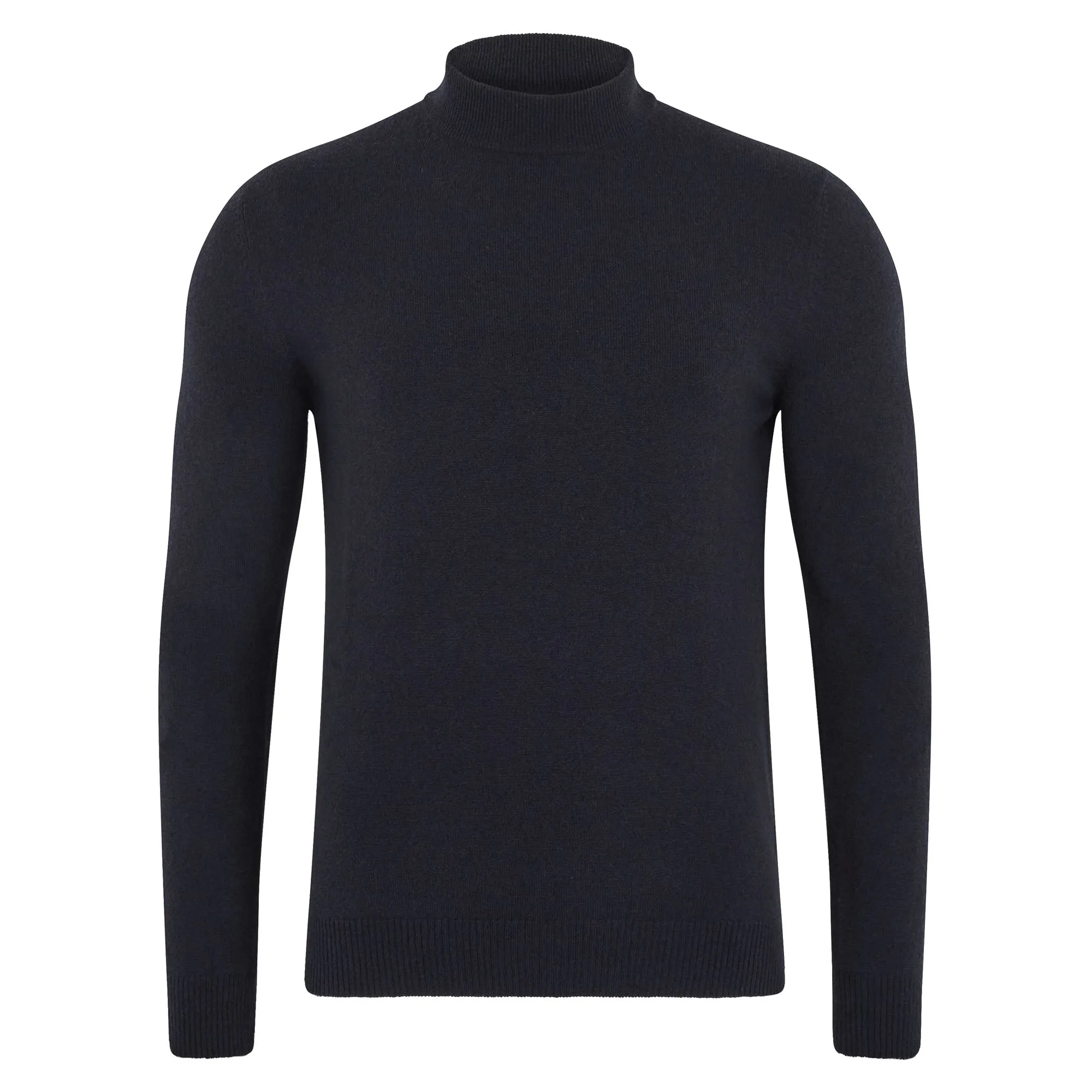 Mens Lightweight Merino Cashmere Mock Turtle Neck Jumper