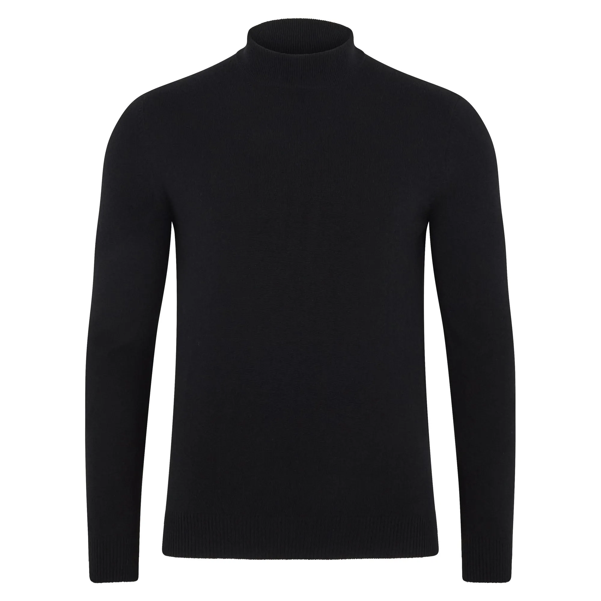 Mens Lightweight Merino Cashmere Mock Turtle Neck Jumper