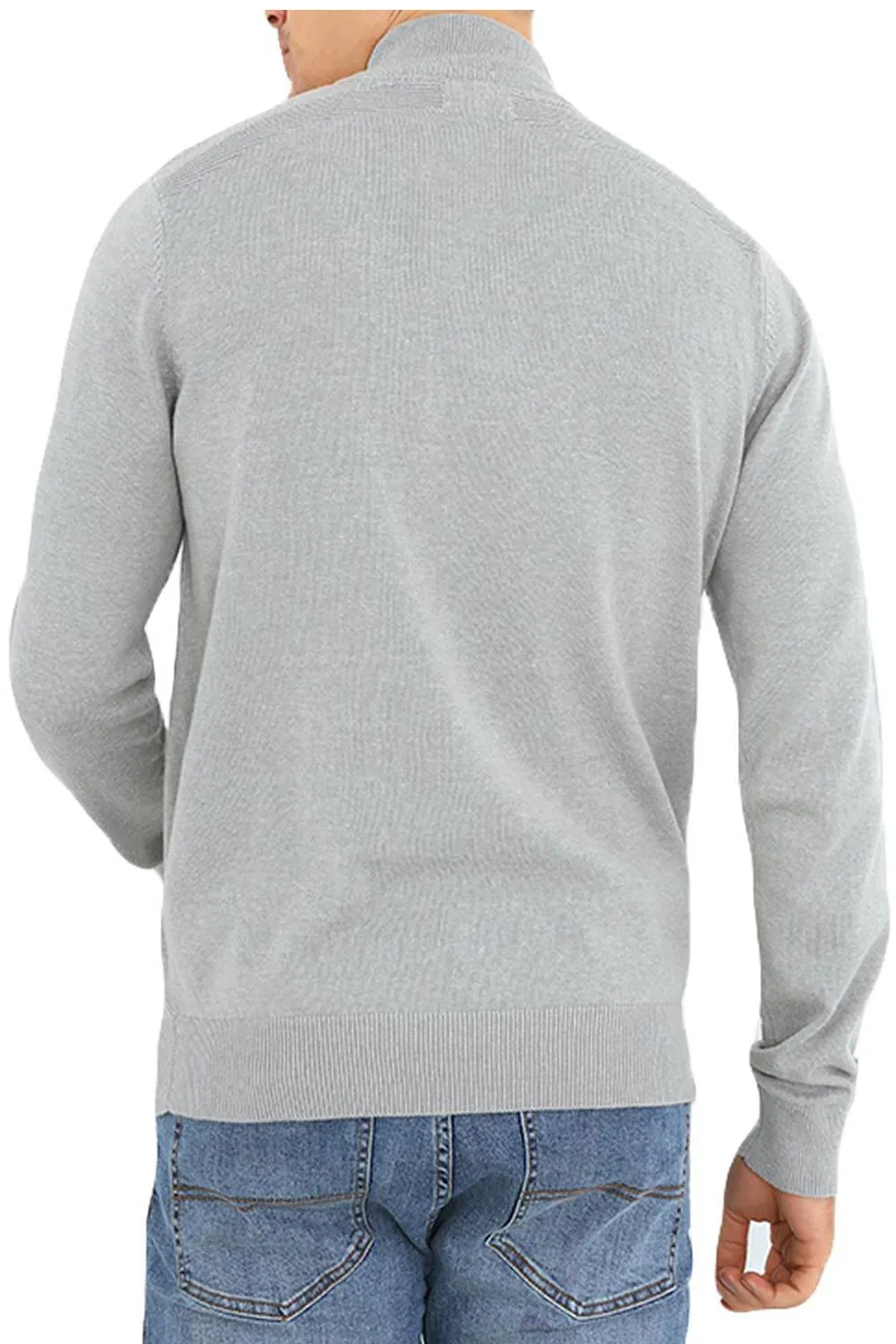 Mens Quarter Zip Funnel Neck Jumper