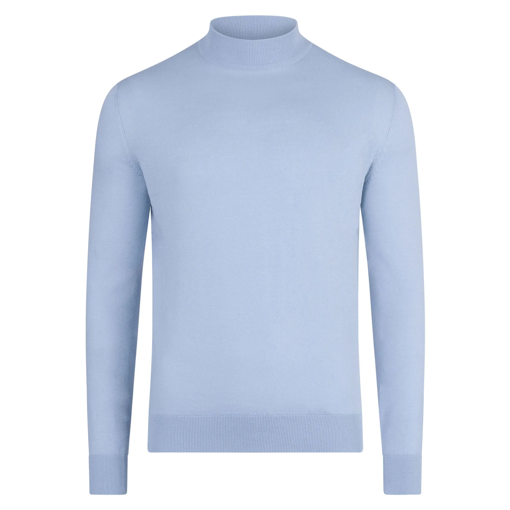 Mens Ultra Fine Cotton Mock Turtle Neck Jumper