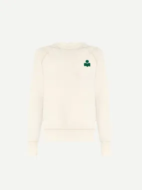 Milla Sweat Shirt in Ecru/Emerald