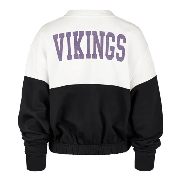 Minnesota Vikings Women's '47 Brand Sand/Black Crewneck