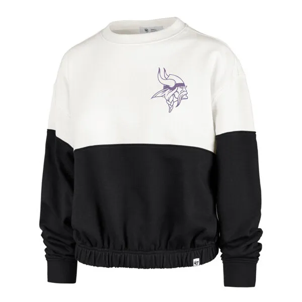 Minnesota Vikings Women's '47 Brand Sand/Black Crewneck