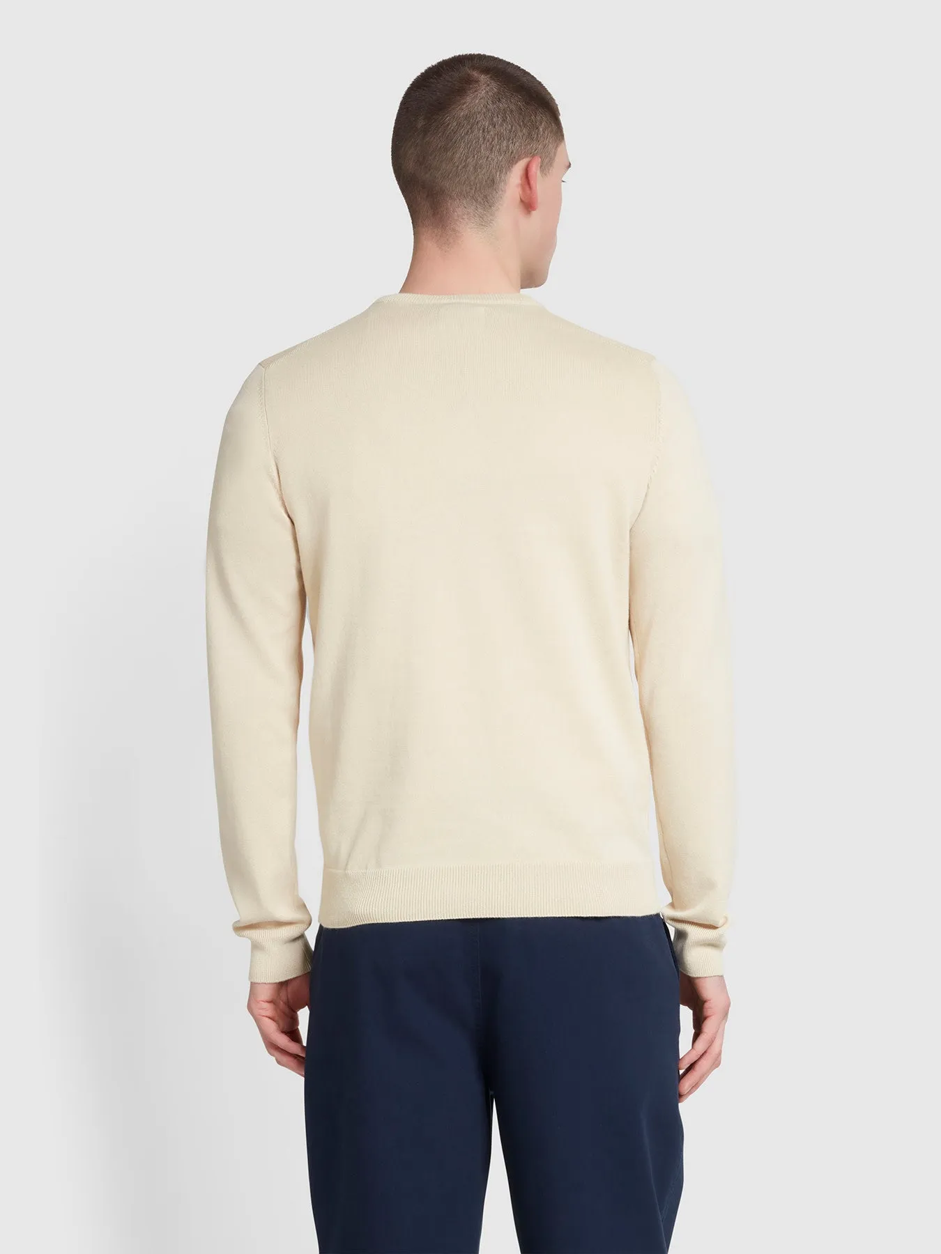 Mullen Cotton Crew Neck Jumper In Fog