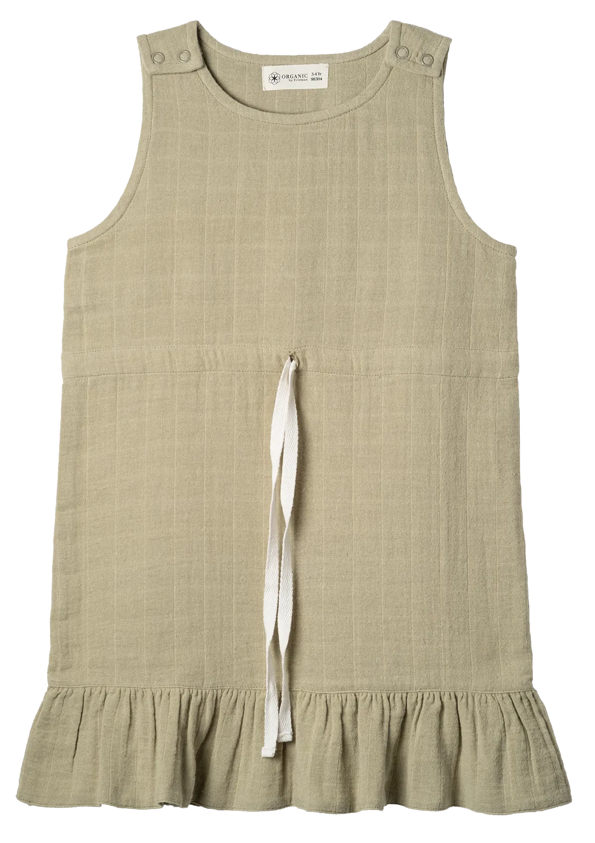 Muslin Jumper Dress Drawstring Sage-green