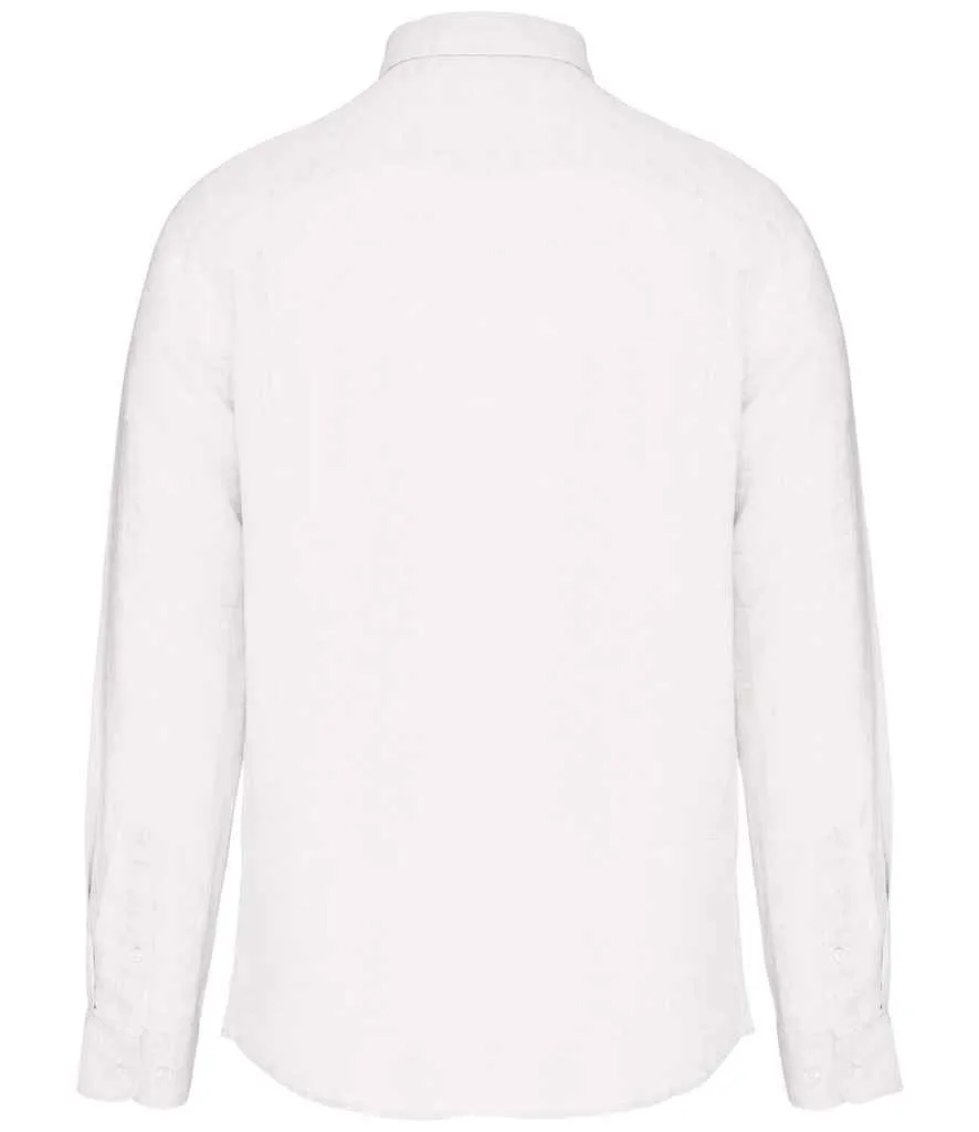 Native Spirit Long Sleeve Linen Shirt | White