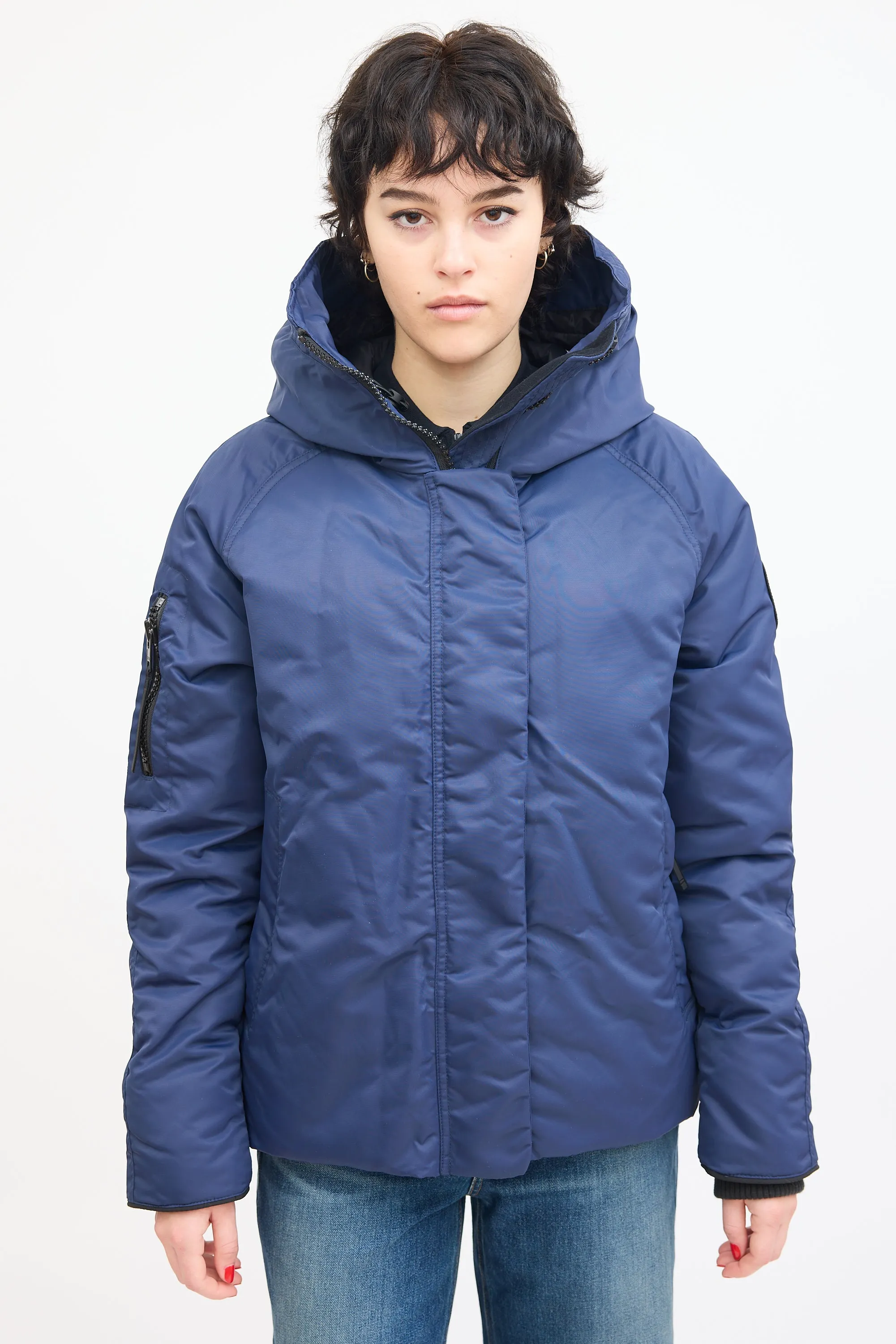 Navy Everleigh Bomber Down Jacket