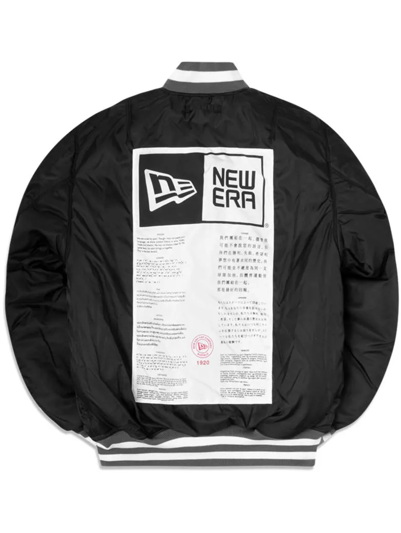 NEW ENGLAND PATRIOTS X ALPHA X NEW ERA MA-1 BOMBER JACKET (GRAY-BLACK)