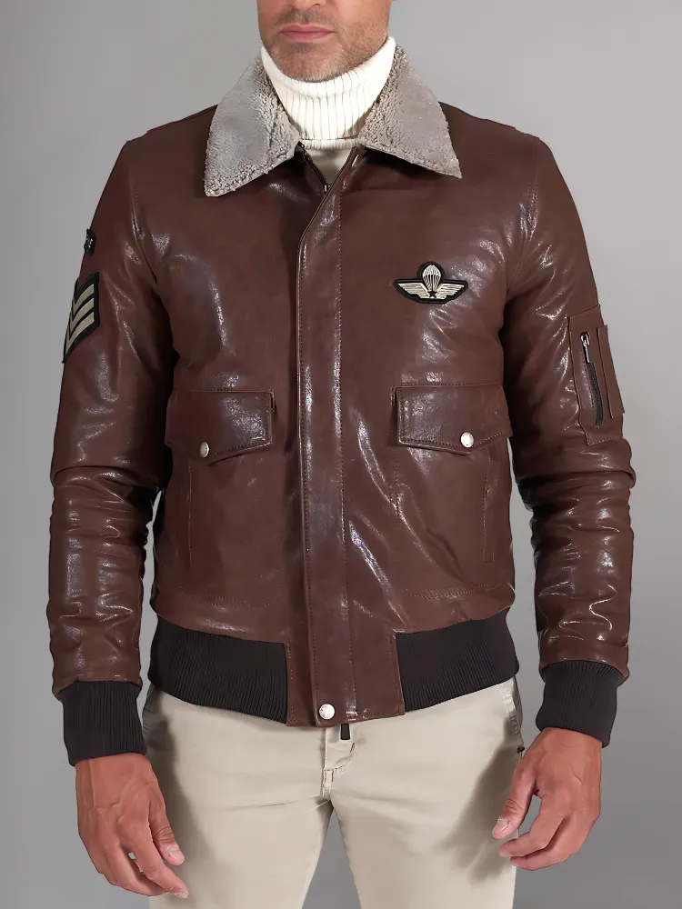 New Mens Thicken Fleece Real Leather Jacket With Fur Lined