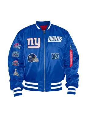 NEW YORK GIANTS X ALPHA X NEW ERA REVERSIBLE MA-1 BOMBER JACKET