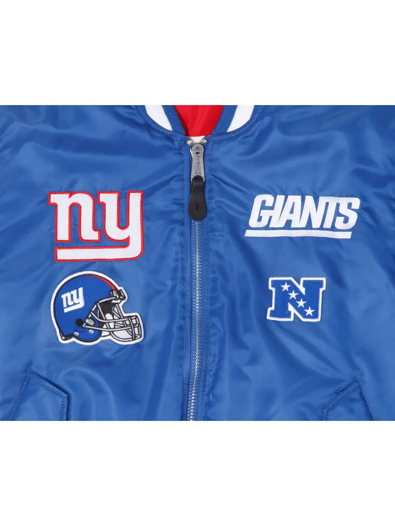 NEW YORK GIANTS X ALPHA X NEW ERA REVERSIBLE MA-1 BOMBER JACKET