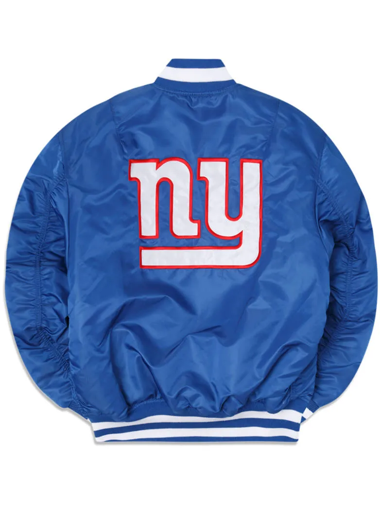 NEW YORK GIANTS X ALPHA X NEW ERA REVERSIBLE MA-1 BOMBER JACKET