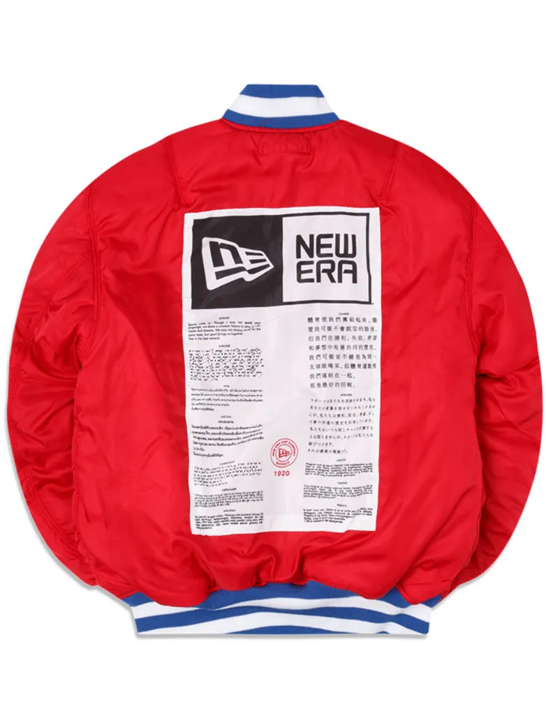 NEW YORK GIANTS X ALPHA X NEW ERA REVERSIBLE MA-1 BOMBER JACKET