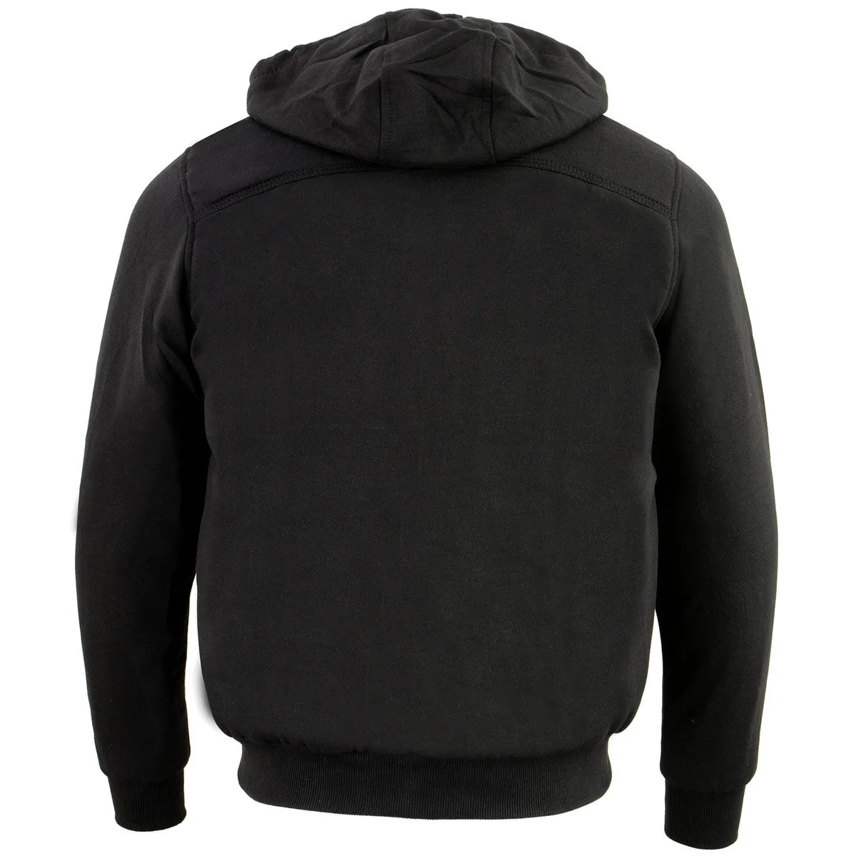 Nexgen Heat MPM1713SET Men's “Fiery’’ Heated Hoodie- Black Zipper Front Sweatshirt Jacket for Winter w/Battery Pack