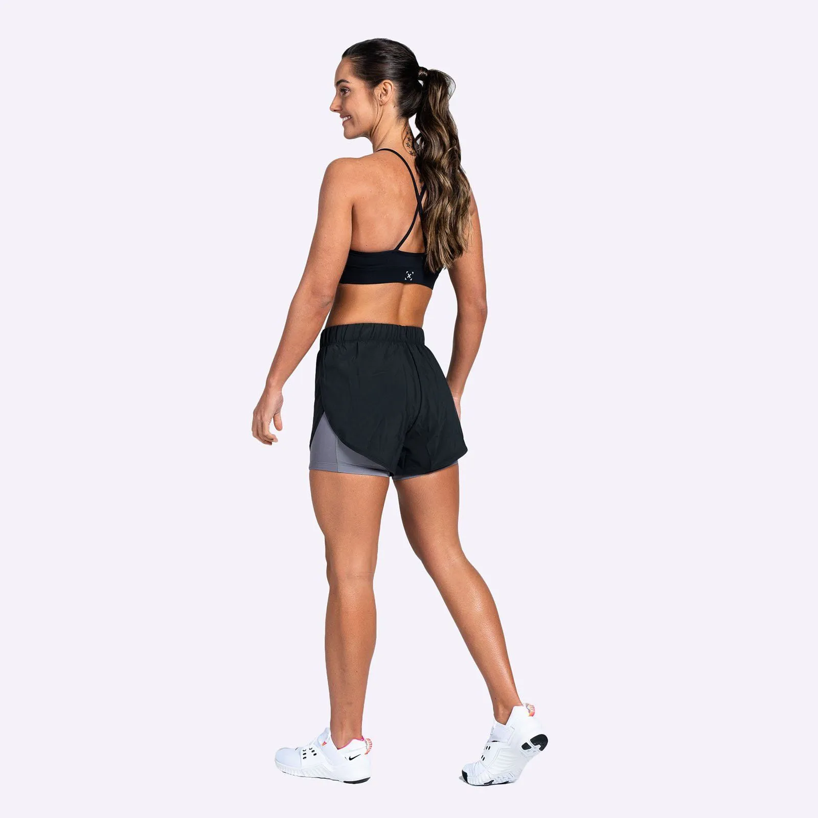 Nike - Flex Women's 2-in-1 Training Shorts - Black/Gunsmoke/White