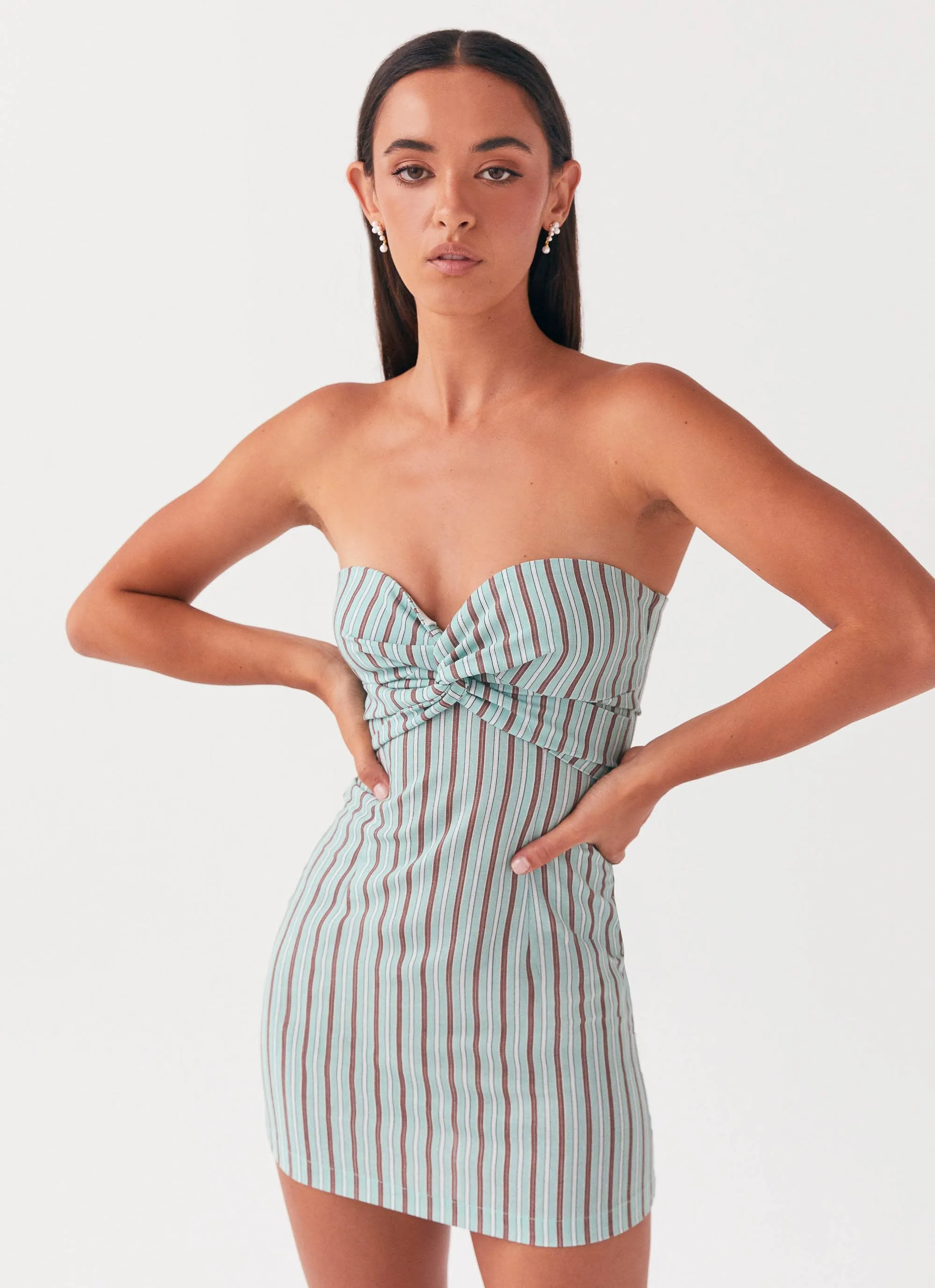 Noline Linen Mini Dress - Coastal Stripe