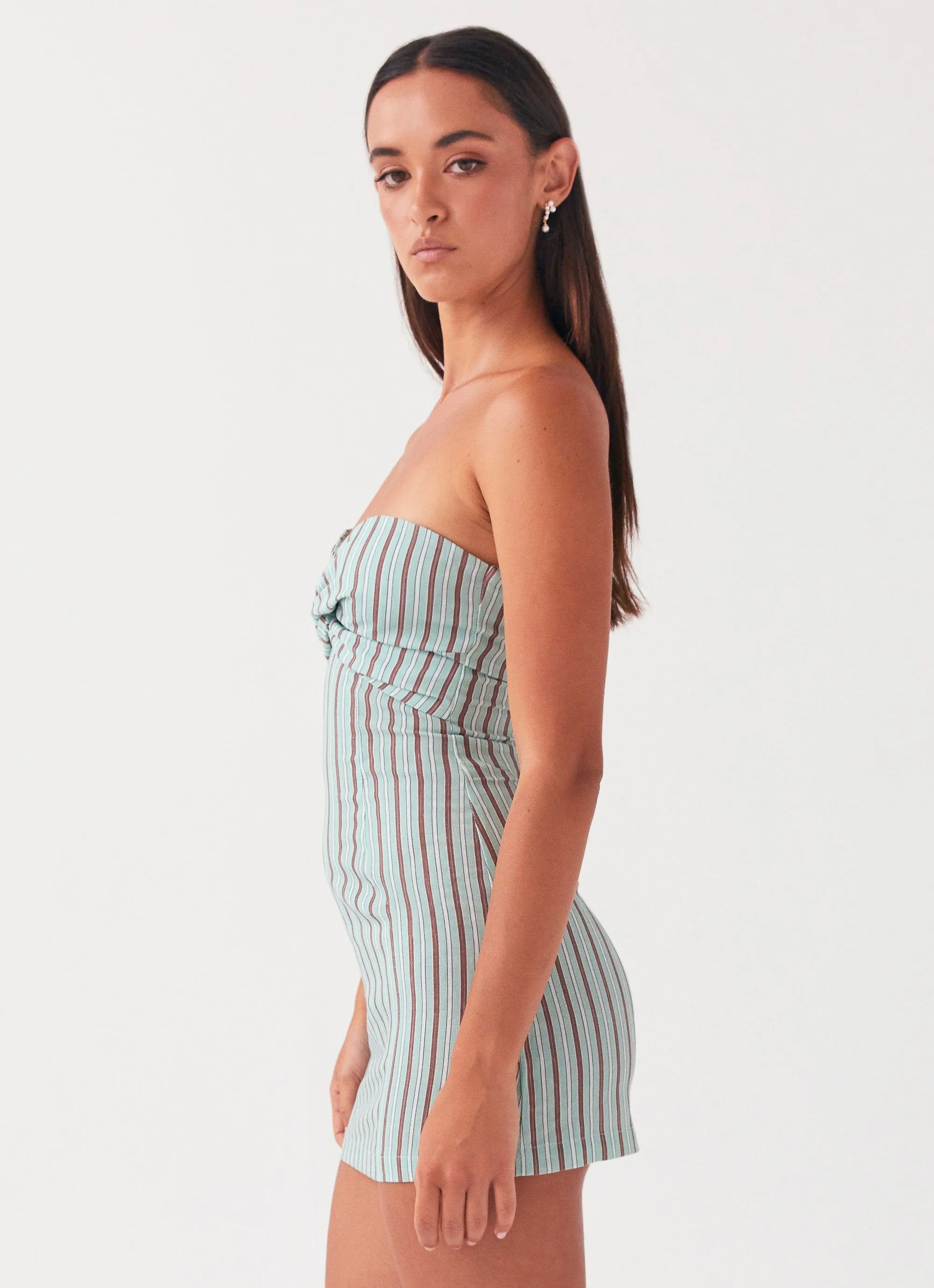 Noline Linen Mini Dress - Coastal Stripe