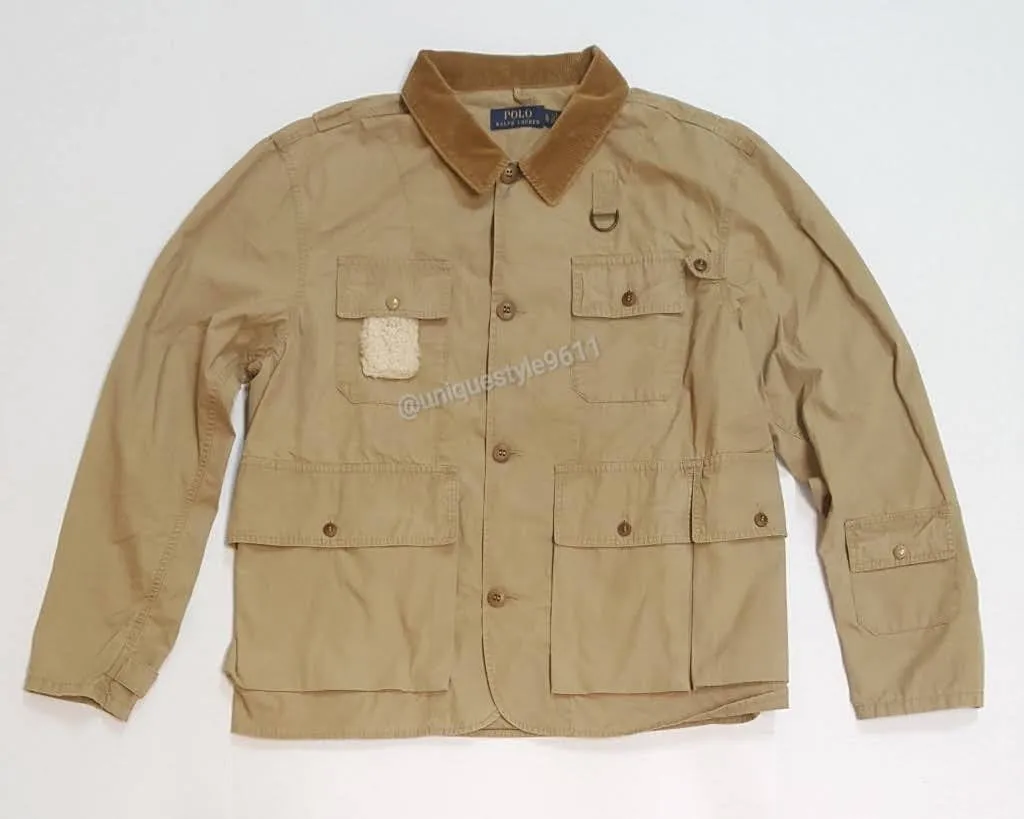 Nwt Polo Ralph Lauren Khaki Shearling-Patch Wading Jacket