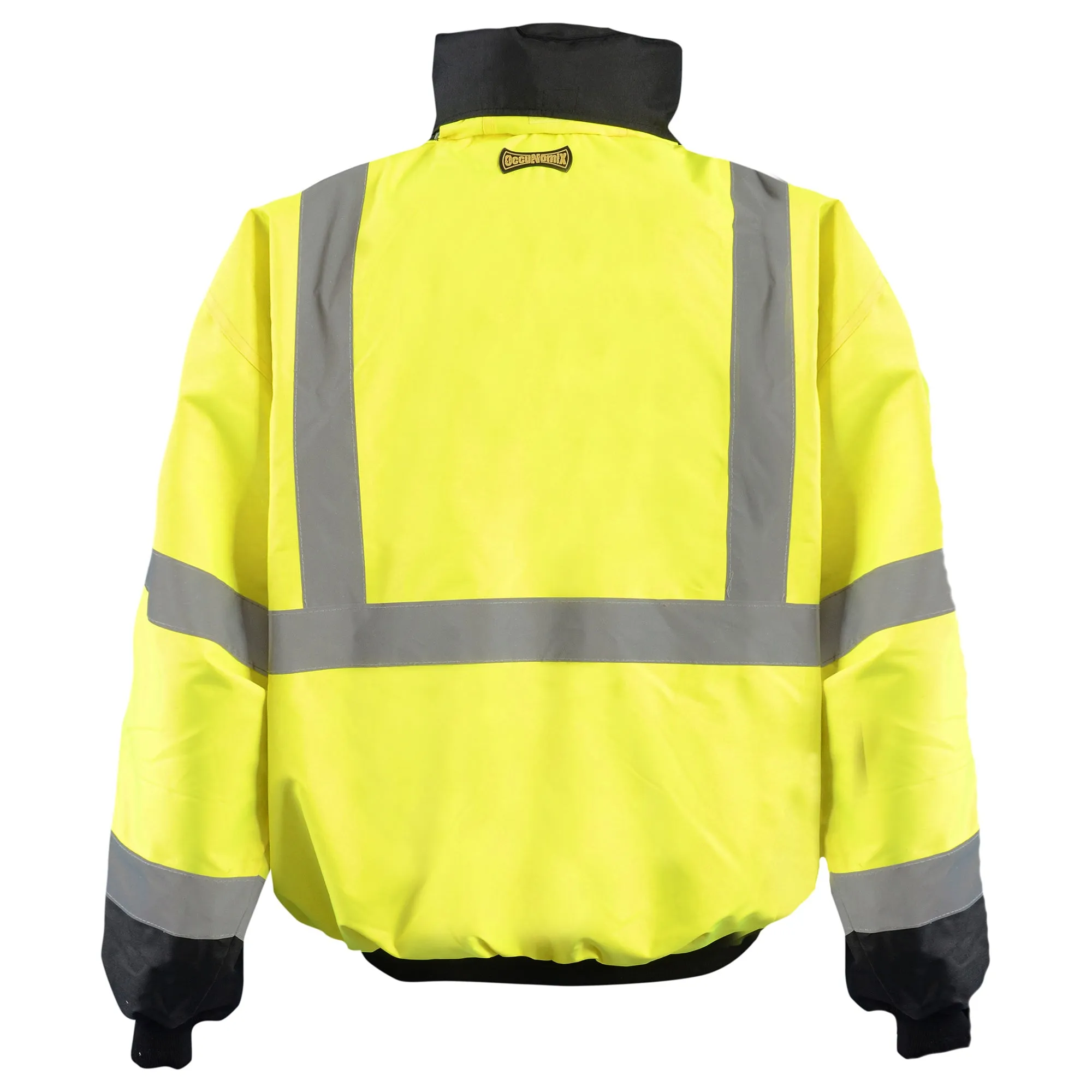 OCCUNOMIX® Waterproof Black Bottom Bomber Jacket - Yellow/Black - Type R Class 3 - LUX-ETJBJR