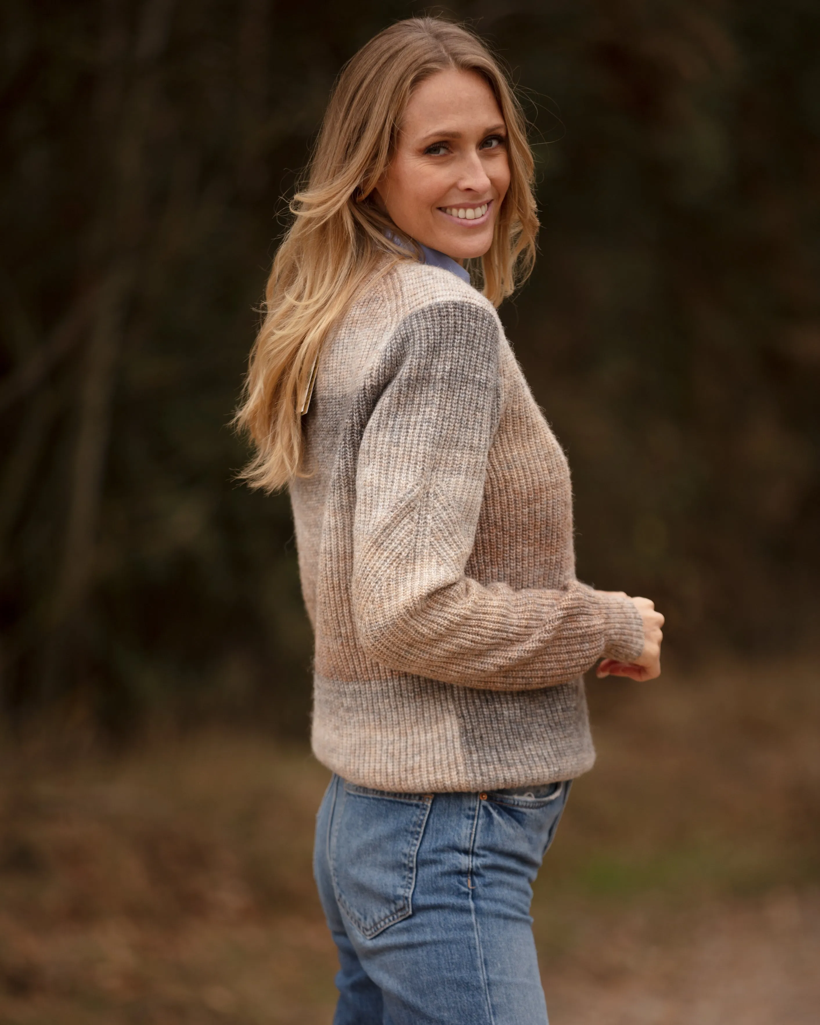 Ombre Eco Crew Neck - Brown Melange