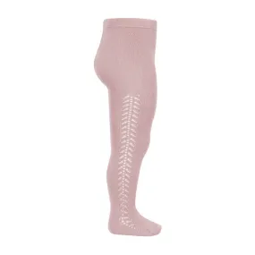 Openwork Side Warm Tights Old Rose 8 Years