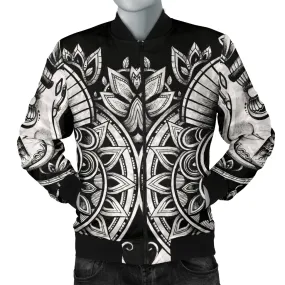 Organic Spirit B/W Mens Bomber Jacket | Mil Et Une