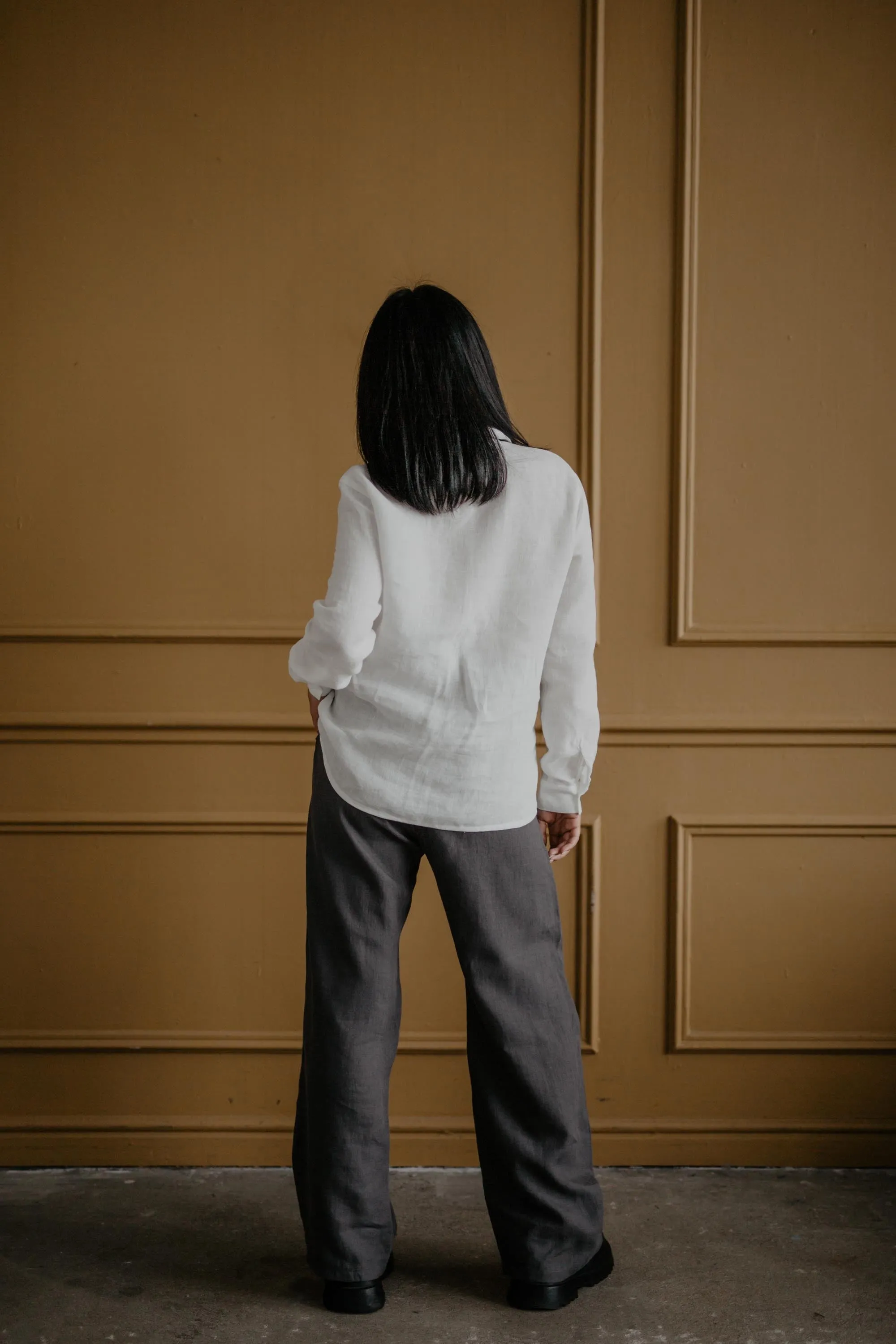 Oulu super long linen pants by AmourLinen