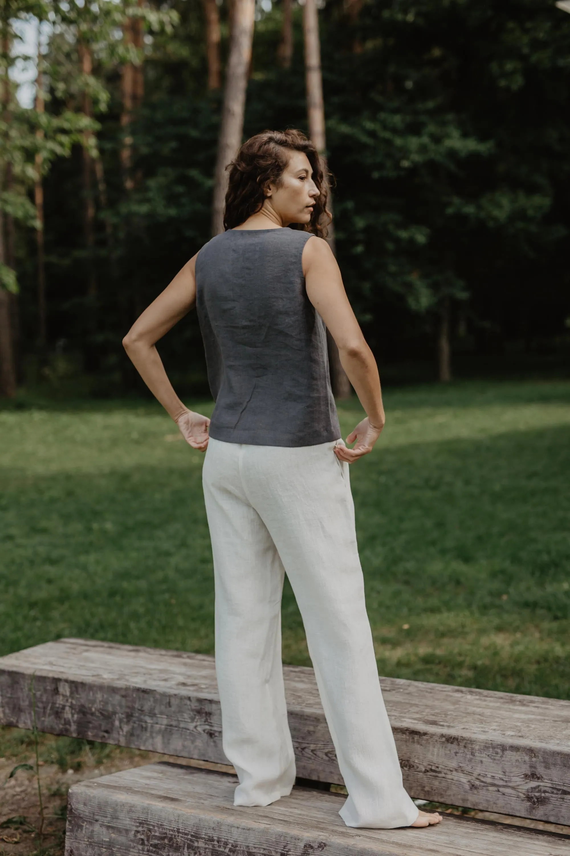 Oulu super long linen pants by AmourLinen