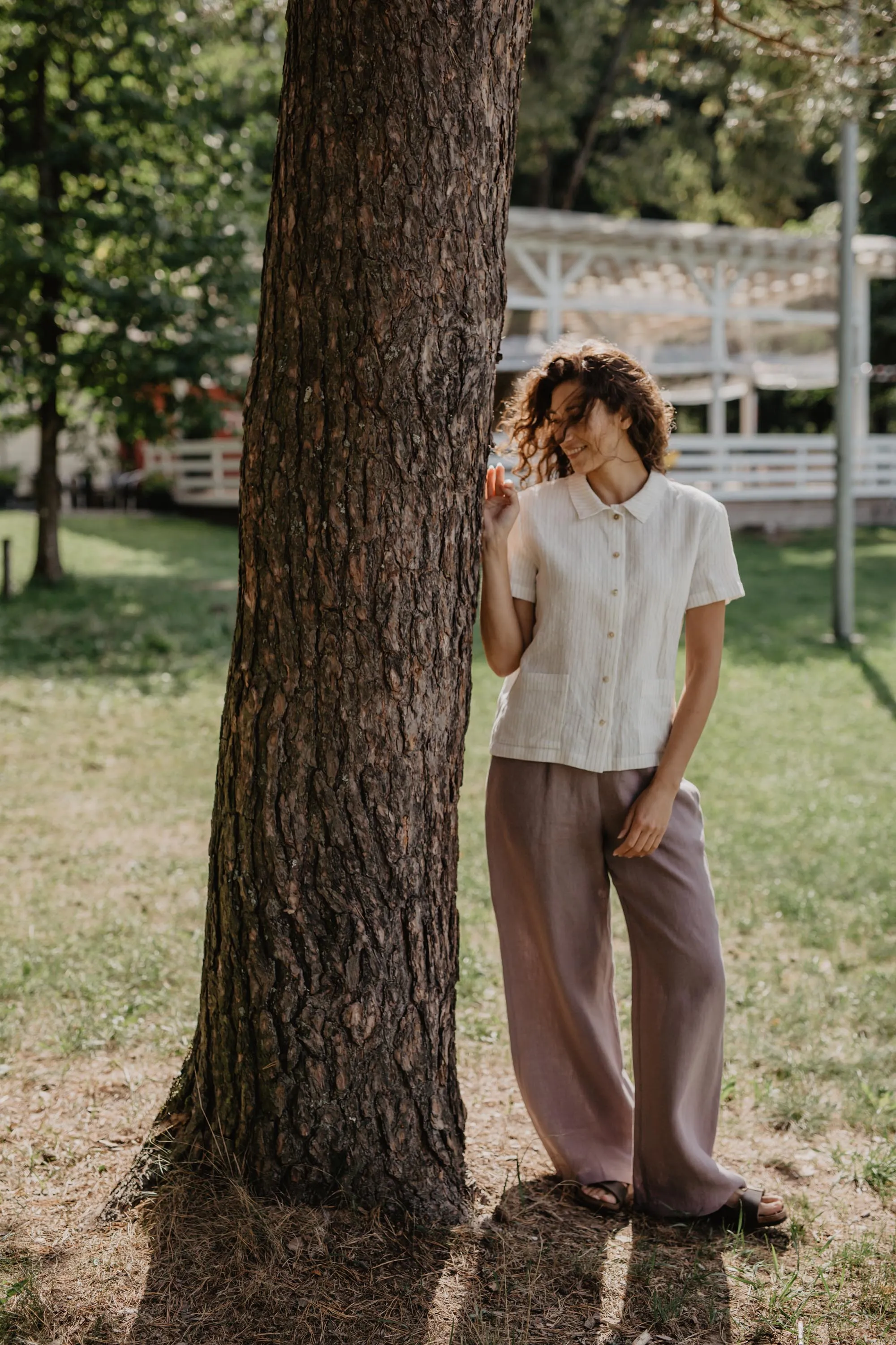 Oulu super long linen pants by AmourLinen